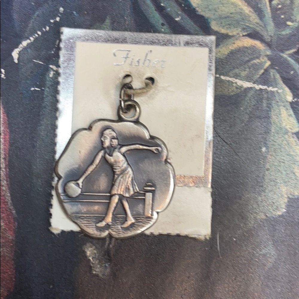 Fisher Silver ‘Lady Bowler’ Charm NWT